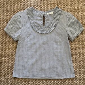 Emerson Made Emerson Fry Striped Top Short Sleeve Blouse Small